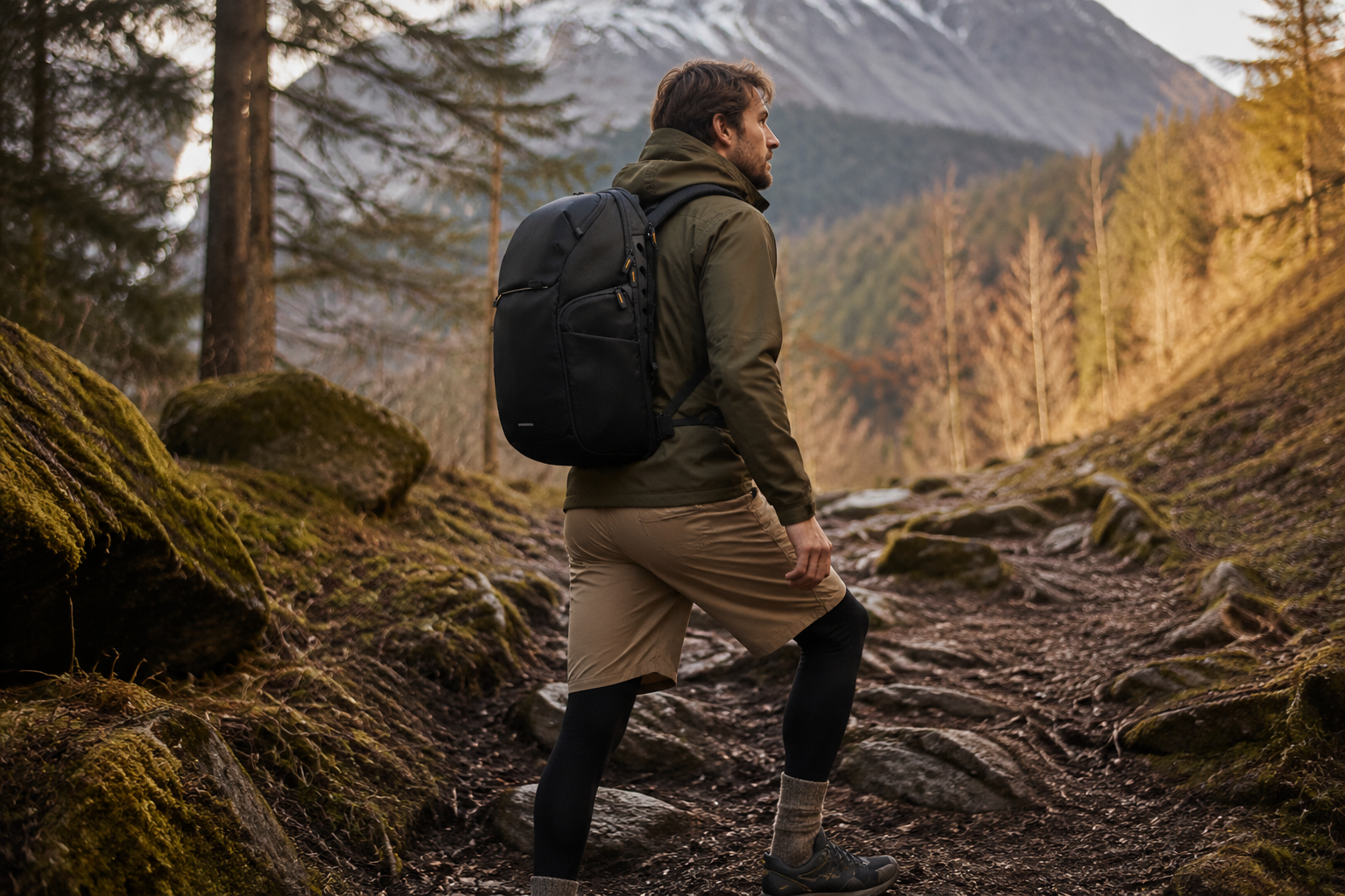 NENEXS X1 backpack carried on a mountain trail